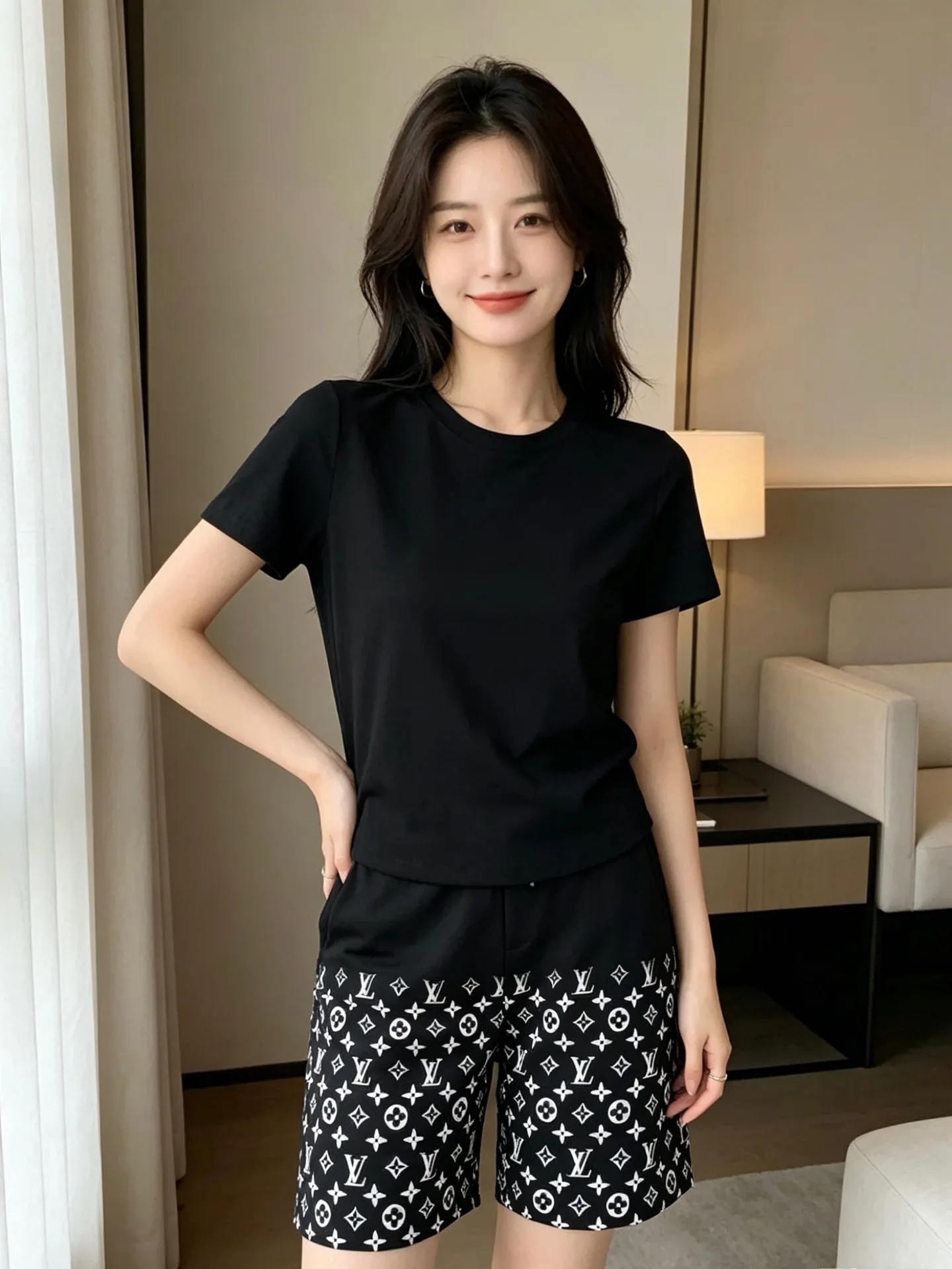 Louis Vuitton/Louis Vuitton half presbyopia all-over printed shorts